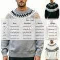thumbnail image 3 of Babcutegg Mens Fair Isle Crewneck Sweater Long Sleeve Jacquard Knit Pullover Fall Winter Loose Casual Sweaters Size L, 3 of 9