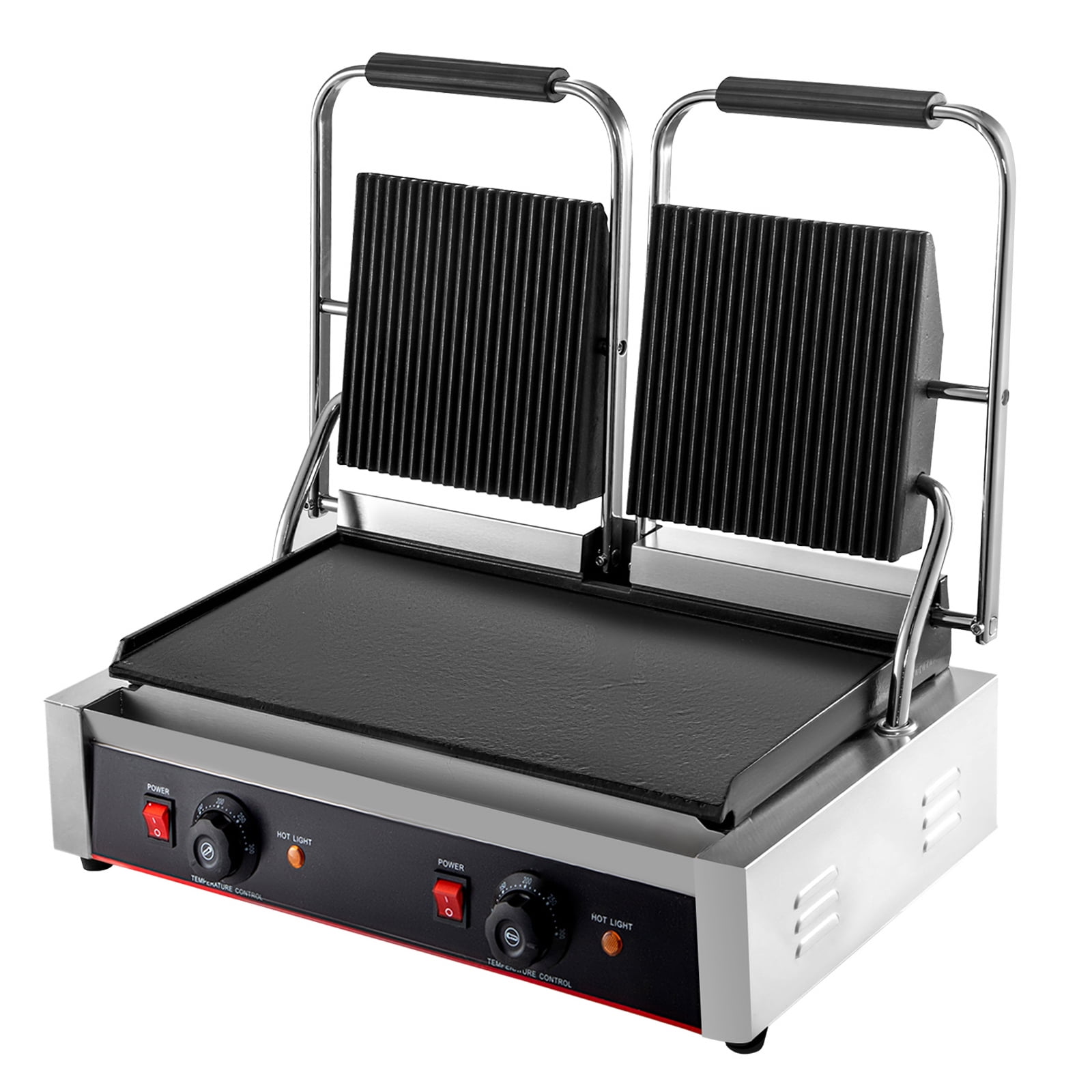 VEVOR Electric Contact Grills, 1500W Indoor Countertop Panini Press Griddle, Sandwich Maker with Non Stick,2 Reversible Iron