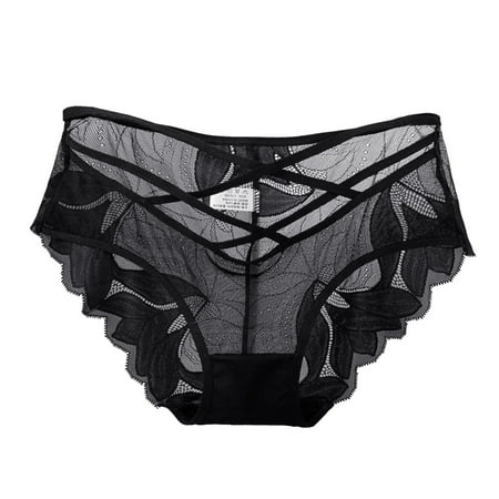 Youmylove Women Underwear Black Lace Panties High Waisted Plus Size Ladies Brief For Women Kawaii Lingerie