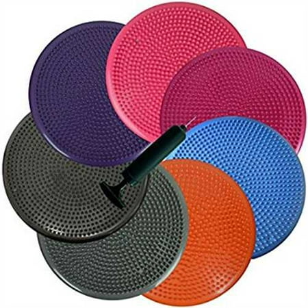 Bintiva Inflated Stability Wobble Cushion, Including Free Pump / Exercise Fitness Core Balance Disc, Gray, 13 inches(33 (Best Core Exercises For Bulging Disc)