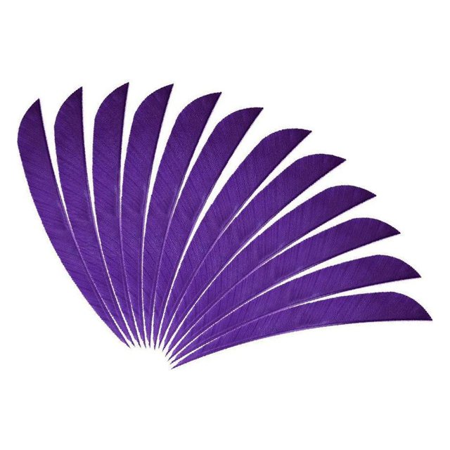 ZheElen 12pcs 3inch Archery Turkey Feathers Fletchings Vanes Purple 3 Inch 1Set