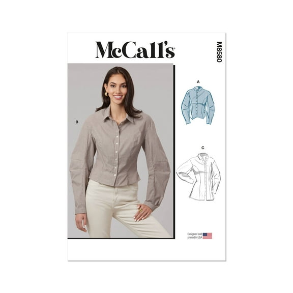 McCall's Sewing Pattern 8580 - Misses' Shirt in Two Lengths, Size: U5 (16-18-20-22-24)