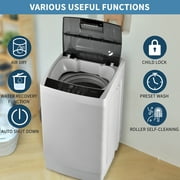 Top Loading Compact Fully Automatic Washing Machine, 1.24 Cu.ft, with LED Display, 8 Water Levels, 10 Wash Programs, Wash Schedule, Tub Air Dry, Tub Self Clean, Child LockDorms, RVs, Camping