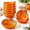 Orange, variant on 6-Piece Orange Pumpkin Ceramic Serving, 6 Oz, For Kitchen Baking, Dips, And Holiday Use