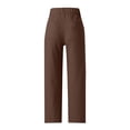 thumbnail image 3 of BOMYJESK High Waisted Work Pants for Women Office Wide Leg Dress Pants 2026 Flowy Palazzo Pants Straight Trouser with Pockets Brown XL, 3 of 4