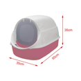 thumbnail image 4 of Cat Litter Box Easy to Clean Hooded Large Cat with Scatter Shield Splash Proof with Door Pink, 4 of 8