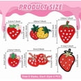 thumbnail image 2 of 36pcs Strawberry Iron on Patches Fruit Sew on Patches 6 Styles Cute Red Embroidered Applique Patches Sewing Patches Decorative, 2 of 5