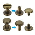 thumbnail image 4 of 25 Sets Chicago Screws, 10mm L Brass Chicago Screw Binding Post Screw Rivets for Leather Belt Scrapbook, Bronze, 4 of 6