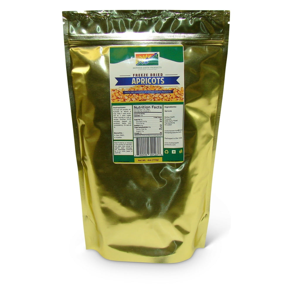 Freeze Dried Apricots, 1 full quart Mylar Bag