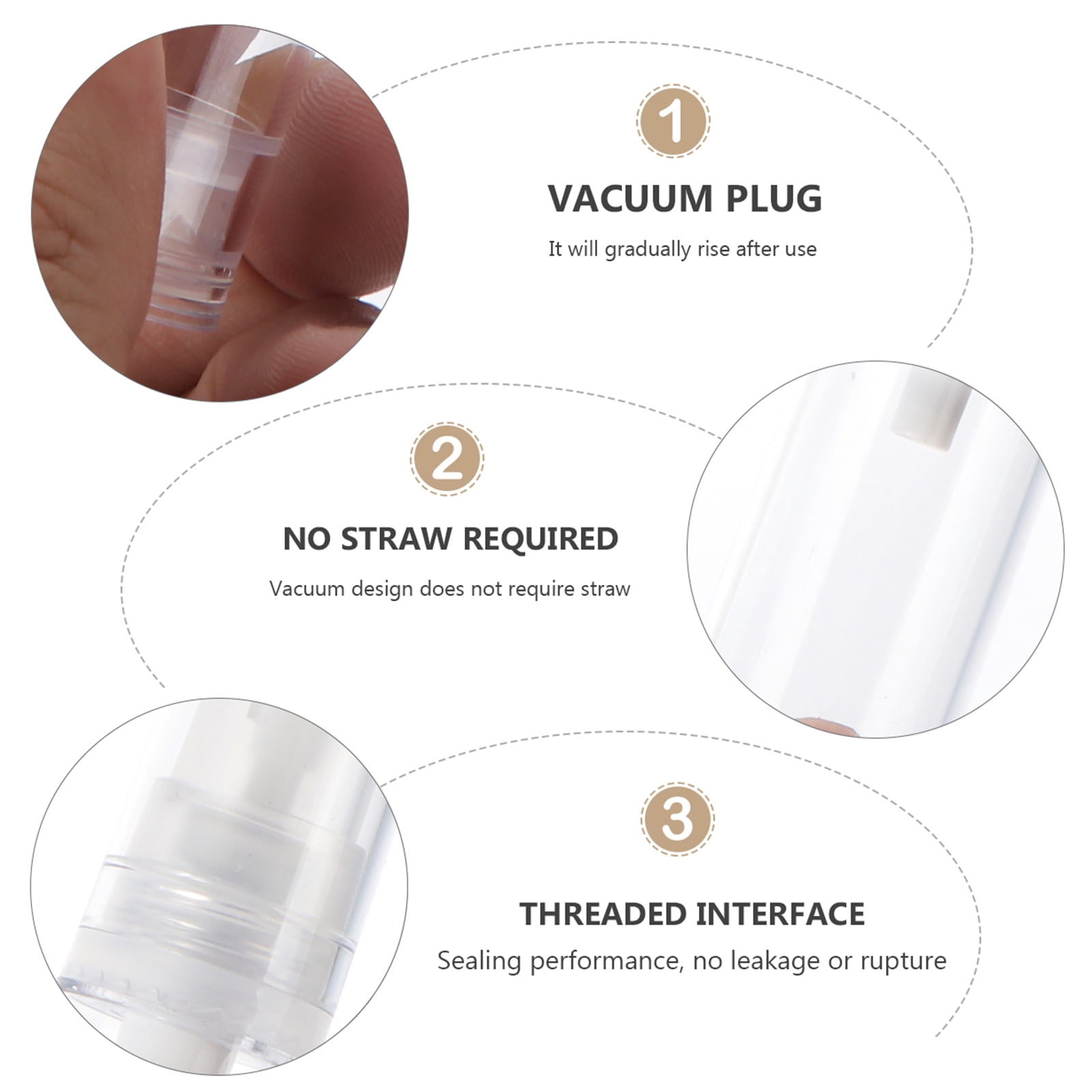 ETHZZLE 24Pcs Clear Leakproof Travel Lotion Containers with Vacuum Dispensing Pump Refillable Plastic