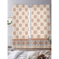 thumbnail image 3 of Orange Floral Sheer Curtains 108 Inch Length 2 Panels Set Window Treatments, Country Boho Ethnic Art Flowers Motifs Rod Pocket Semi Curtains for Living Room/Bedroom/Kitchen Décor, 104"W x 108"L, 3 of 7