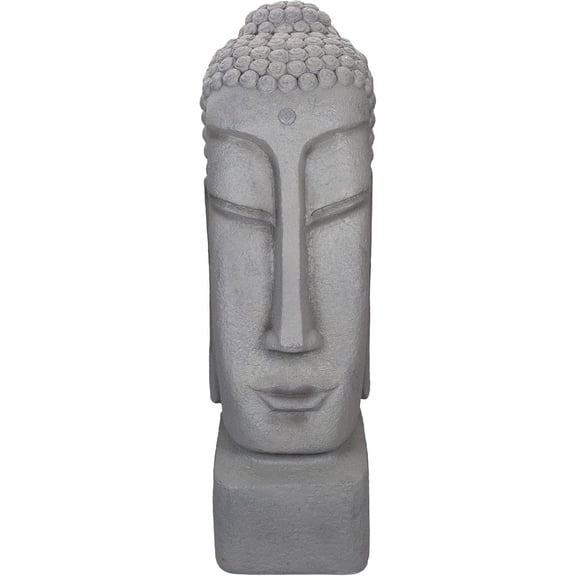 23.25" Large Buddha Head Outdoor Garden Statue