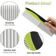 thumbnail image 1 of Peine para perros, peine para perros, peine para gatos con dientes de acero inoxidable y mango de agarre antideslizante, herramienta de aseo para mascotas para cabello largo y corto, rem LingWen 8390605714269, 1 of 1