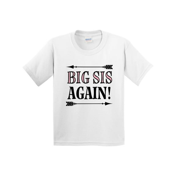 Inktastic Big Sis Again Sister Announcement Youth T-Shirt