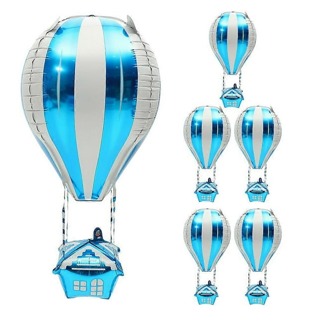 6pcs Hot Air Balloon Aluminum Foil Inflatable Balloons for Birthday Parties, Showers, Travel Themed Celebrations & Classroom Decorations