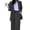 Dark Gray S, variant on 2 Pcs/Set Lady Formal Coat Pants Set Long Sleeves Open Stitch Cardigan Mid Length Jacket Loose Straight Wide Leg High Waist Trousers Formal Business Commuting Outfit