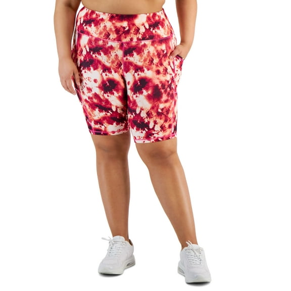 Plus Size Compression High-Rise Bike Shorts Pink Shock 3X