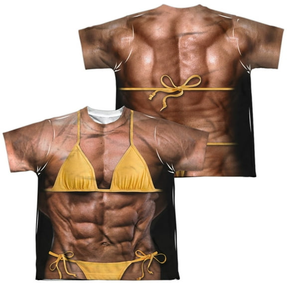 Lady Bodybuilder (Front - Back Print) - Youth Short Sleeve Shirt - Small