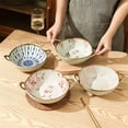 thumbnail image 6 of Serving Bowl 24oz Pasta Bowl for Salad Soup Ramen Ceramic Bowl with Handle ,Porcelain Stoneware Dish,700ML, 6 of 8