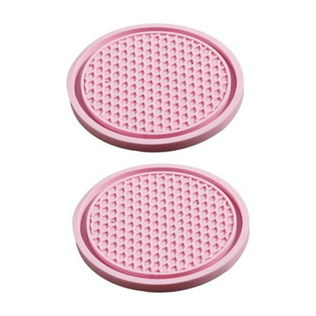 

FALYEE 2Pcs Car Cup Coaster Texture Soft Glue Portable Anti-slip Cup Holder Mat