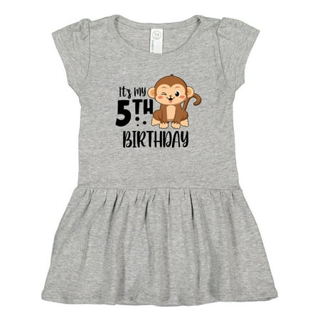 

Inktastic Monkey Its My 5th Birthday Gift Toddler Girl Dress