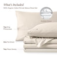 thumbnail image 6 of Bare Home Organic Percale Sheet Set - 100% Organic Cotton - Split King, French Beige, 6 of 11