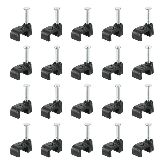 Unique Bargains Cable Clips with Steel Nail, 100Pack 6mm/0.24' Plastic Cable Wire Clips, Ethernet Cable Clips Nail in Cable Clips