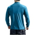 thumbnail image 5 of LNWUY Spring Full Long Sleeve Shirts for Men Trendy 1/4 Zip Stand Collar Athletic Workout T Shirts Lightweight Comfy Pullover Tops Sky Blue XXXL, 5 of 5