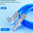 thumbnail image 2 of Cable de Datos Mecánico de Doble Codo Giratorio de Tipo C A Tipo C de 180°. Cable de Carga Rápida y Transferencia de Datos para Tabletas y Portátiles de 1 M., 2 of 5