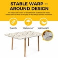 thumbnail image 4 of Beige Christmas Table Cloths for 3 Foot Rectangle Tables, Xmas Snowman Snowflake Patio Waterproof Elastic Fitted Tablecloths, Washable Rectangular Table Cover for Camping, 4 of 8