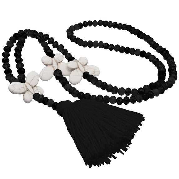 Ashosteey ​​Long Tassel Pendant Necklaces For Women - Faux Pearl Necklace with Silver Chain, Fashion Jewelry For Lady,Pearl Crystal Beads Necklace for Women Fashion Jewelry,tNecklace Mother Gift