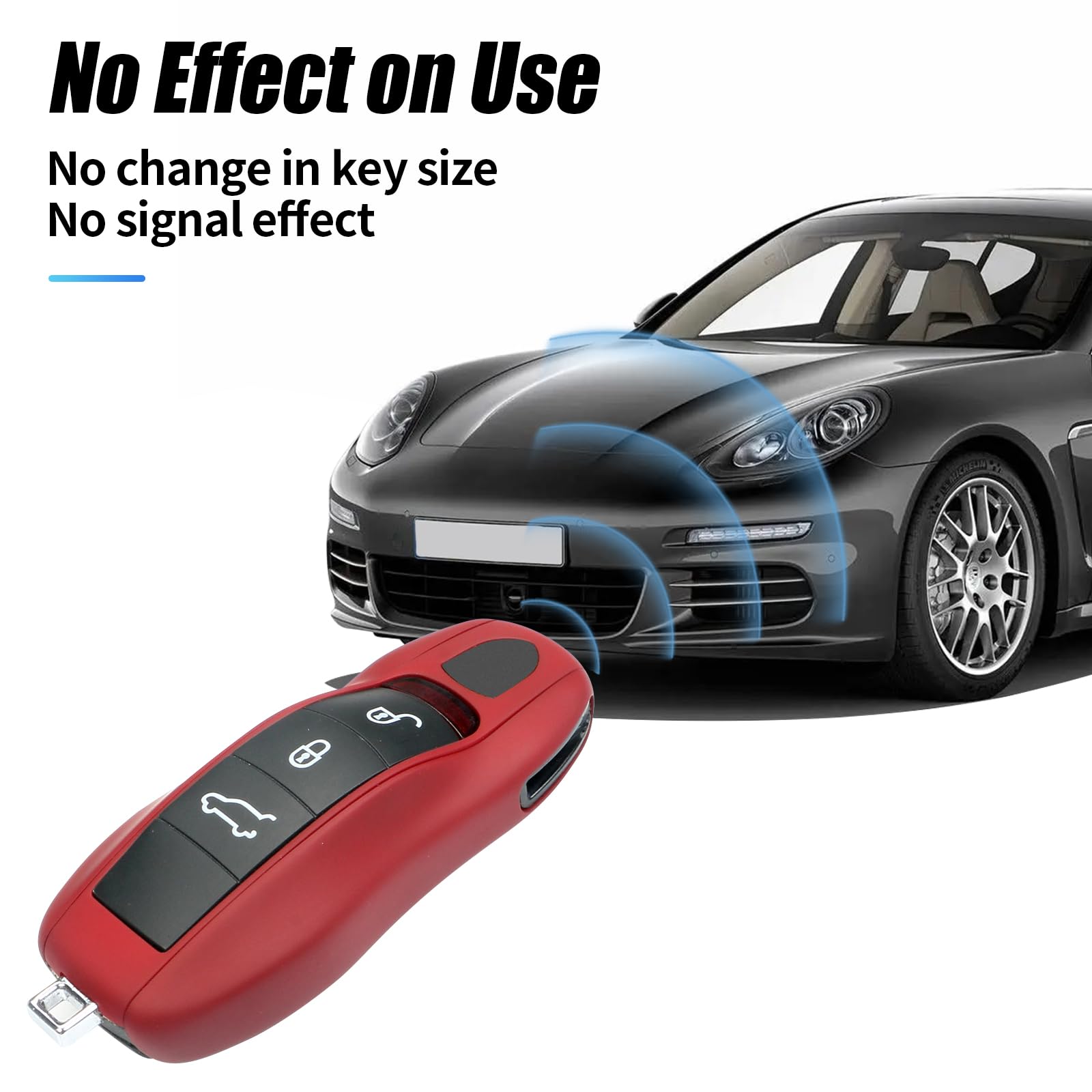 replacement key fob shell for porsche - durable protective cover compatible with cayenne, panamera, 911, 718, macan, boxster, cayman models - premium key shell case