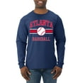 thumbnail image 1 of Wild Bobby City of Atlanta Baseball Fantasy Fan Sports Men's Long Sleeve T-Shirt, Navy, XX-Large, 1 of 6