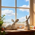 thumbnail image 6 of RoamHome Distressed White Easter Bunny Figurines Set of 2 - Vintage Rabbit Sculptures for Farmhouse Home Decor, Spring Holiday Table Centerpieces, Valentine’s Day & Easter Gifts, 6 of 6
