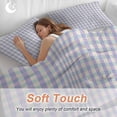 thumbnail image 4 of 3 Piece Purple Duvet Cover Set California King,Microfiber Comforter/Quilt Cover with Corner Ties and 2 Pillowcases,Grid Checkered Plaid Gingham Lattice Trellis All Season Bedding with Zipper Closure, 4 of 8