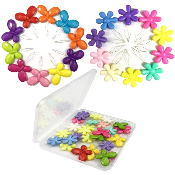 Latest 30 Pieces Needles Threaders with Clear Box,20pcs Flower and 10pcs Butterfly Durable Sewing Needle Threader for Hand Sewing and Needle Threaders for Embroidery(Random Colors)