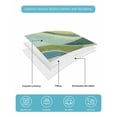 thumbnail image 5 of Quilts Twin-XL Size Bedding Set, Teal Green Ombre Lightweight Quilted Comforter, Modern Abstract Moire Wave Striped Soft Reversible Bedspread Coverlet with Pillow Covers for All Season, 68" x 98", 5 of 7