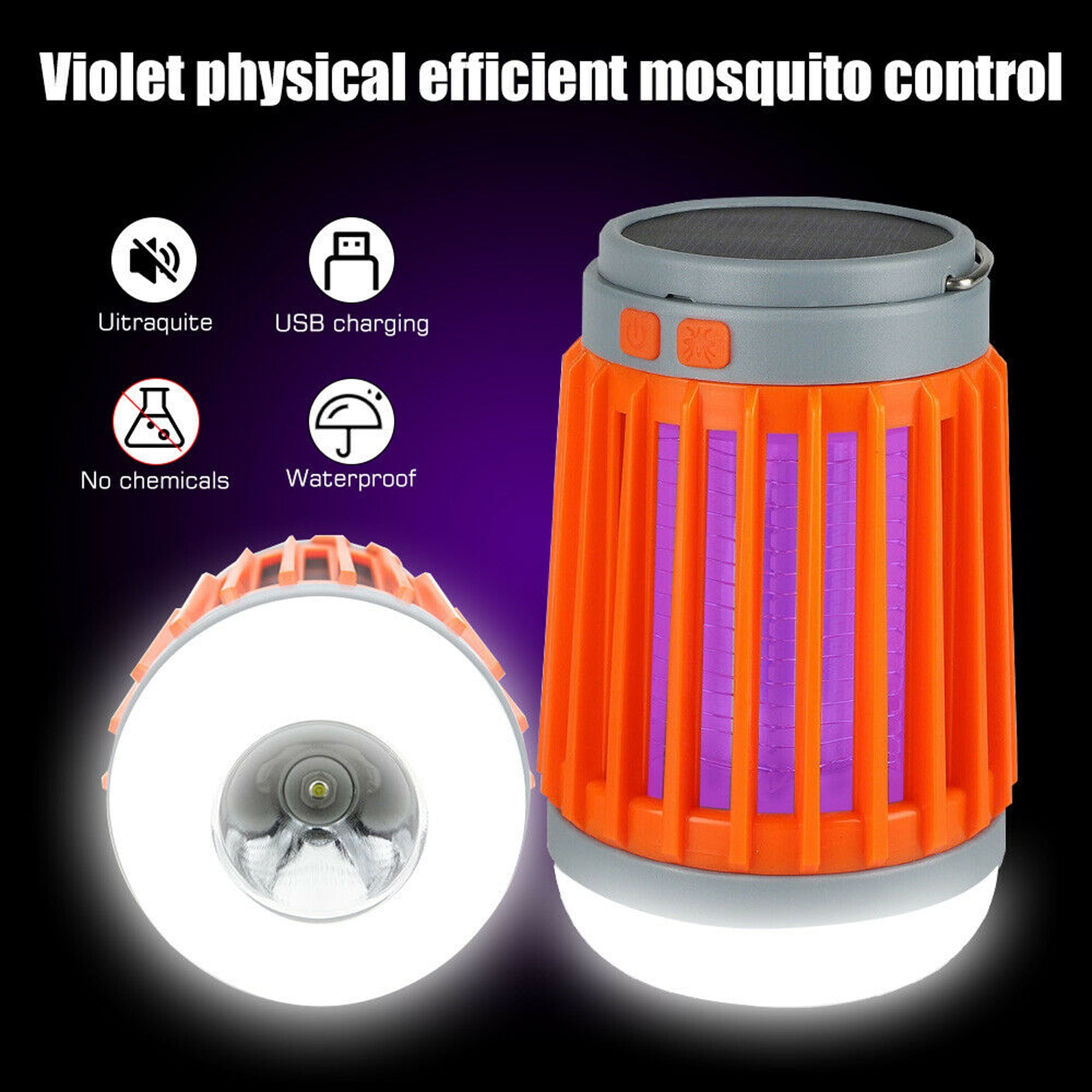 Aling Indoor & Outdoor Rechargeable Mosquito Killer Lamp, Orange