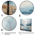 thumbnail image 3 of Designart "Blue White Modern Scandinavian Winter Painting V" Landscapes Floater Framed Wall Art Print, 3 of 7