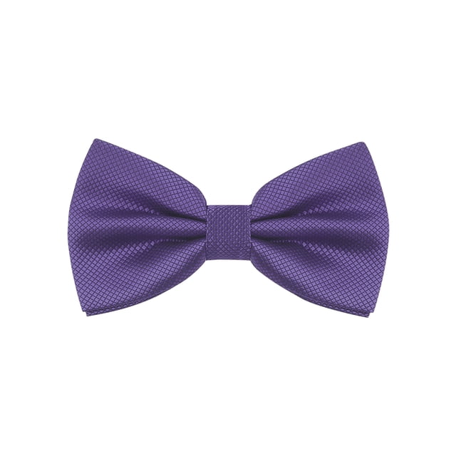 INSPIRE CHIC Men's Grids Patterned Solid Color Adjustable Pre-tied Bow Tie Purple