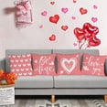 thumbnail image 4 of Happy Valentines Day Pillow Covers 20x20 Set of 4 Pink Love You Heart Velvet Throw Pillow Covers Wedding Anniversary Be Mine Pillow Cases Cushion Covers for Outdoor Couch Sofa Decoration(20 Inch), 4 of 5