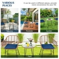 thumbnail image 6 of Patiojoy 3PCS Patio Rattan Furniture Set with Round Tempered Glass Top Table & 2 Rattan Armchairs Navy Cushions, 6 of 8