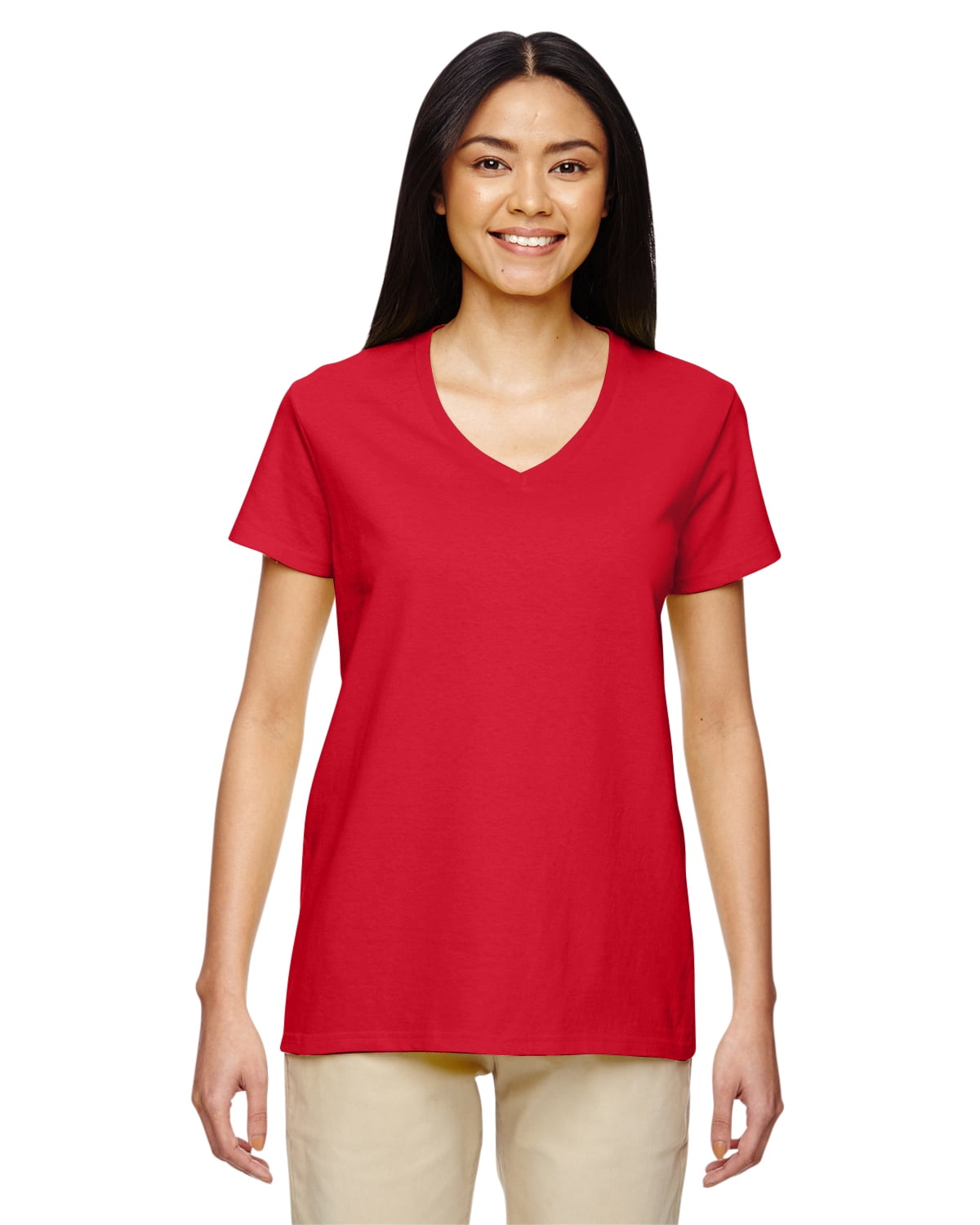 Womens Heavy Cotton 5.3 oz. V-Neck T 