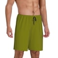 thumbnail image 2 of Bixox Men's Olive printed lightweight casual shorts, soft sleep shorts with pockets., 2 of 7