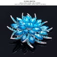 thumbnail image 3 of Fdelink the Brooch Three Colors Gold Plated Rhinestone Bouquet Flower Scarf Pin & Brooch Blue, 3 of 6