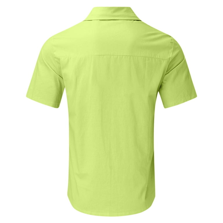adviicd Columbia Shirts For Men Button Down Hawaiian Shirts for Men Short  Sleeve Bowling Shirts Summer Regular Fit Top Yellow 2XL 