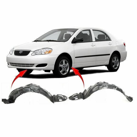DCP Set of 2 Fender Liners for Toyota Corolla 2003-2008 TO1248119 TO1249119