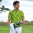 thumbnail image 3 of Fotbe Frogs Pattern Men’s Golf Polo Shirt – Breathable Performance Golf Shirt with Button-Down Collar-XX-Large, 3 of 6
