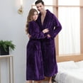 thumbnail image 6 of Zoeecloth Men Women's Robes Long Fleece Bathrobe Plush Robe Soft Winter Warm Pajamas Loungewear M-3XL, 6 of 7