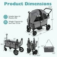 thumbnail image 2 of Infans Wagon Stroller for 2 Kids Push Pull Double Stroller with Adjustable Handle, 2 of 7